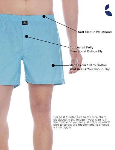 Image of Cotton Boxer Shorts for Men, Breathable, Comfortable & Lightweight (Pack of 2)