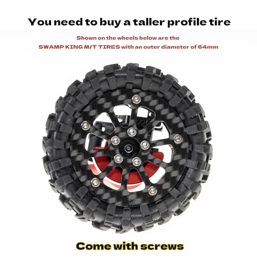 RampCrab 1,8 (46 mm) Super Wheels, Beadlock-Felgen aus Kohlefaser, passend für SCX24, TRX4M, FCX24, FCX24M, CR18P, Stil G