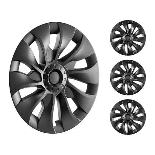 VEVOR Wheel Rim Cover Hubcaps 18 in 2017-2023 Model 3 Fully Fit Hubcap with Snap Guard Tape & Valve Nozzle Hole ABS & PC Hubcap with High Rigidity & Less Wind Drag Fits for All Weather Use