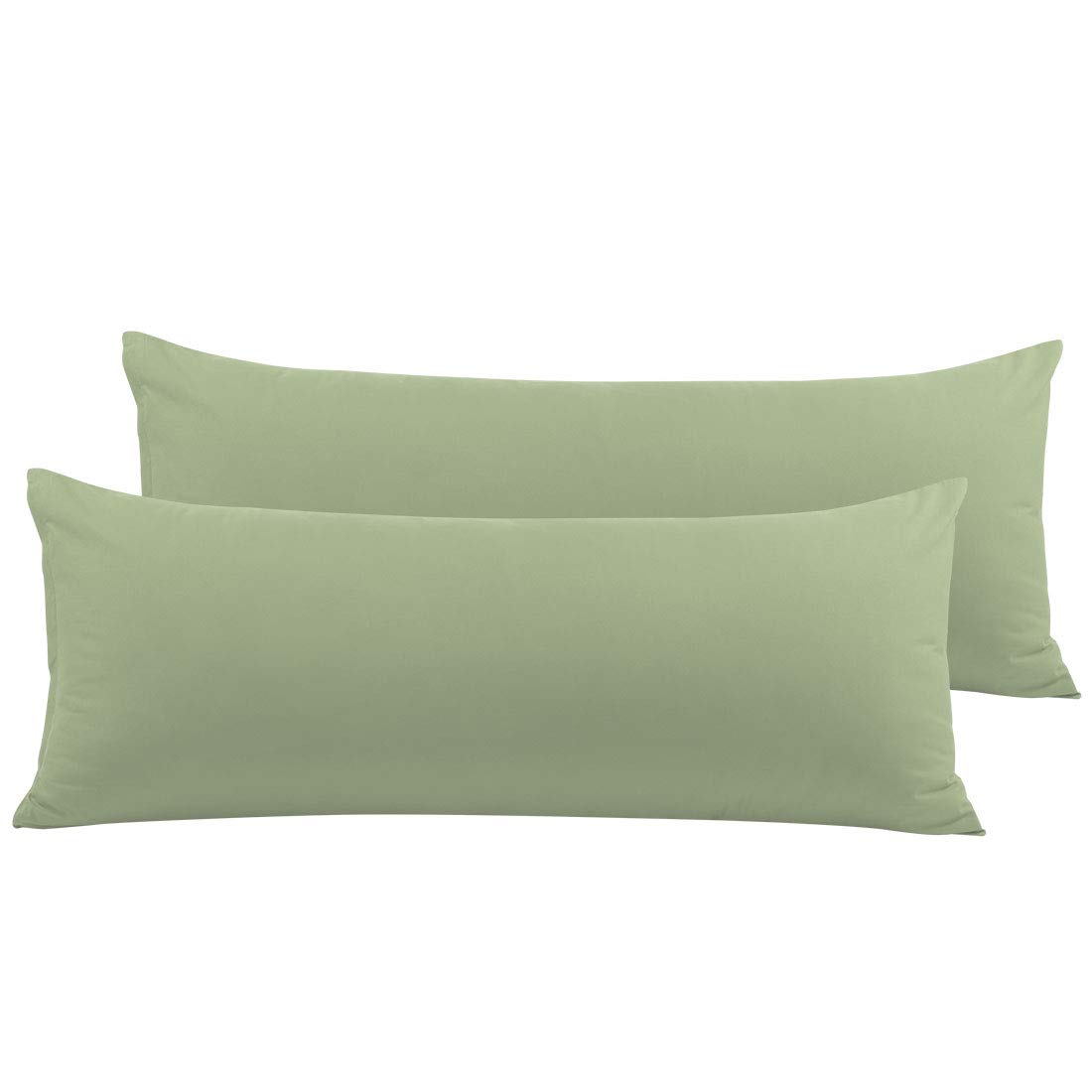 PiccoCasa 2 Packs Body Pillow Cover, Soft 100% Brushed Microfiber Body Pillow Pillowcase, Body Pillow Cases with Zipper Closure for Long Pillows Sage 50 x 120cm/ 4ft.