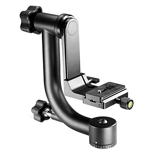Image of Professional Heavy Duty Metal 360 Degree Panoramic Gimbal Tripod Head with Arca-Swiss Standard 1 /4'' Quick Release Plate and Bubble Level for Digital SLR Cameras up to 30lbs /13.6kg