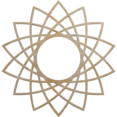 Image of Ekena Millwork 16 inchOD x 6 1 /8 inchID x 1 /4 inchT Eleanor Wood Fretwork Pierced Ceiling Medallion, Hickory