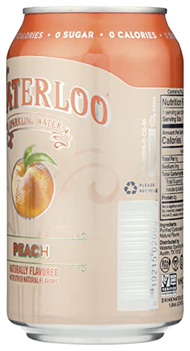 Image of Waterloo Sparkling Water Waterloo Peach Sparkling Water, 12 Fl oz, 12 Fl oz