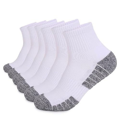 HAOLEI Calcetines Tobilleros Hombre Mujer,Pack de 6 Pares Calcetines Deportivos Media Caña Verano de Algodón Transpirables Absorben la Humedad para Deporte, Correr, Casa, Trabajo, Uso Diario S-XL