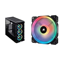 Corsair Icue 465X RGB Mid-Tower ATX Smart Case, Black & LL Series LL120 RGB 120mm Dual Light Loop RGB LED PWM Fan Single Pack