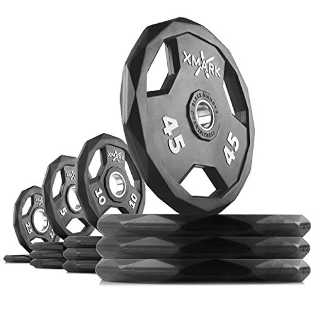 XMARK BLACK DIAMOND Olympic Weight Plates, Barbell Weights