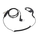 1 pack M head Earpiece Headset PTT With Mic for 2-pin Motorola Two Way Radio by BESTFACE