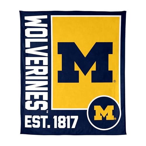 FANMATS NCAA Michigan Wolverines Super Plush Throw Blanket – 60" x 70" Size | Team Color | Ultra-Soft Polyester Material
