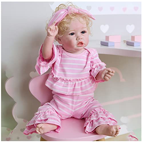 GLIVANTA Poupées bébé Reborn réalistes, bébé Reborn Fille 22 Pouces, poupées bébé Nouveau-né, poupée bébé Fille Nouveau-né réaliste en Vinyle, Meilleur Ensemble d'anniversaire pour Filles de 3 Ans Cover