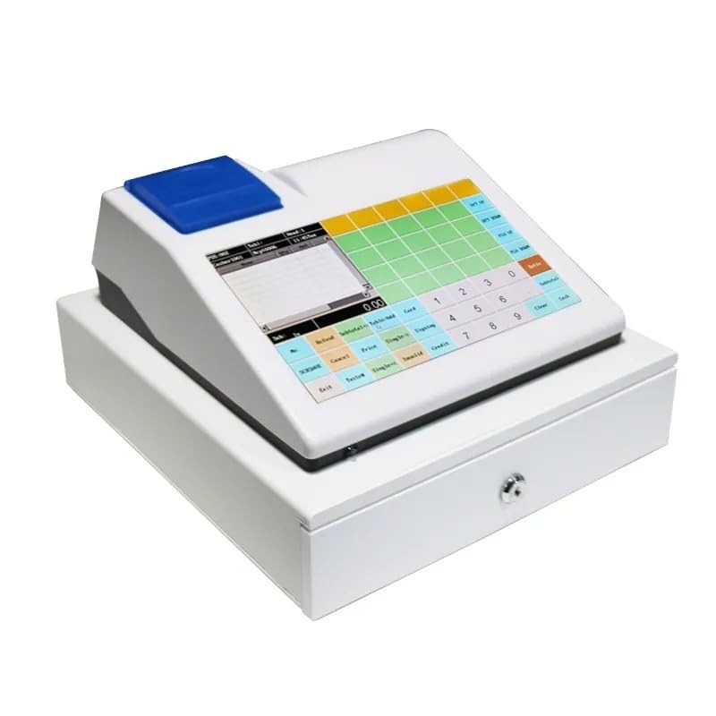 CXCDSS Caja Registradora, Caja registradora pequeña Inteligente, Pantalla táctil de 11 Pulgadas, Caja electrónica for Comida rápida, té con Leche(Bianco)