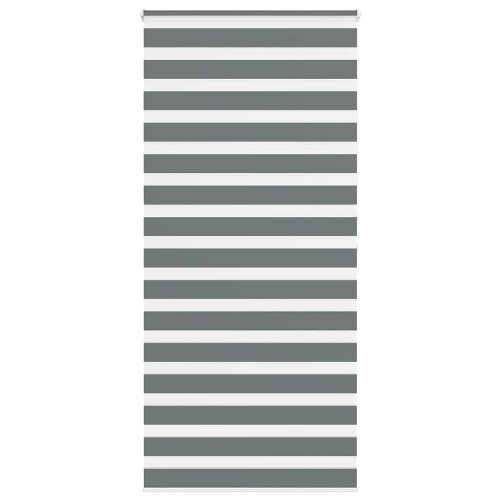 vidaXL Zebra Blind Dark Grey 110x200 cm Fabric Width 105.9 cm Polyester