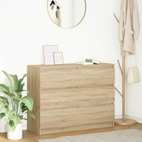 Genérico Aparador de Madera contrachapada Roble Sonoma 100x35x76 cm, Aparadores Marrón,3328500