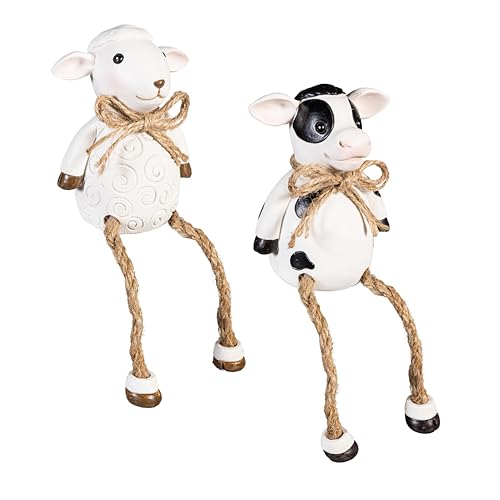 ASHLEY GIFTS Petal & Plow Table Decor Farm Animal with Dangling Legs Resin, 7" H, Assortments of 2
