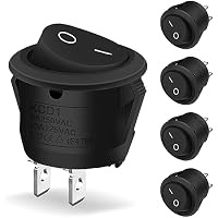 Hanibos Mini interruptor de palanca redonda de 2 polos,