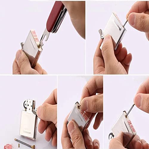 Oldendo Lighter Replacement Repair Kit Flints Screw Spring Base Plate Lighter Accessories 5Pcs (Length: 51Mm/2In) #TOP6