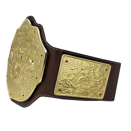 4mm Big Gold Heavyweight Wrestling Title Belt Class One Replica Brown Leather Strap Great Gift To Your DaD4