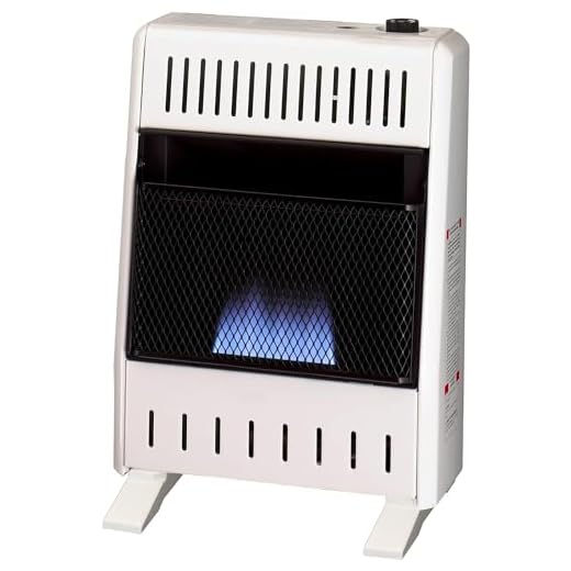 ProCom MN100TBA-B Ventless Natural Gas Blue Flame Space Heater with Thermostat Control for Home and Office Use, 10000 BTU, Heats Up to 500 Sq. Ft., Includes Wall Mount and Base Feet, White