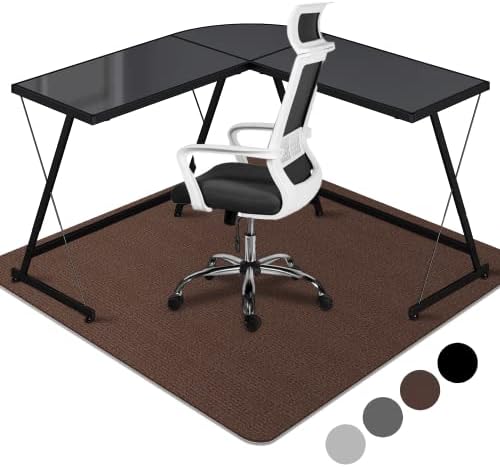 Office Hardwood Floor Chair Mat - Computer Chair Mat for Hardwood Floors, Pad for Hardwood and Tile Floors, Large Anti-Slip Home Desk Chair Mat, Easy Clean, NOT for Carpets, 55" X 63" Brown