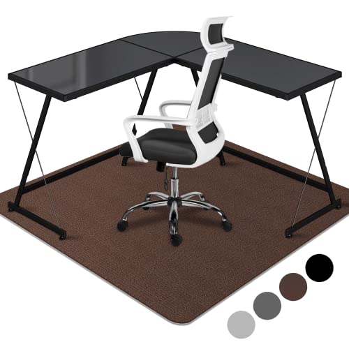 Office Hardwood Floor Chair Mat - Computer Chair Mat For Hardwood Floors, Pad For Hardwood And Tile Floors, Large Anti-Slip Home Desk Chair Mat, Easy Clean, Not For Carpets, 55" X 63" Brown #TOP6
