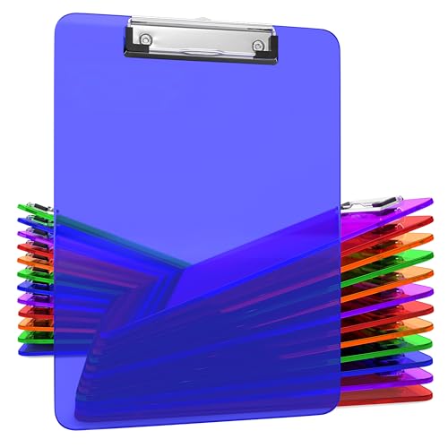 Kiggos 25CL 25 Transparent Colored Clipboards Bulk cover