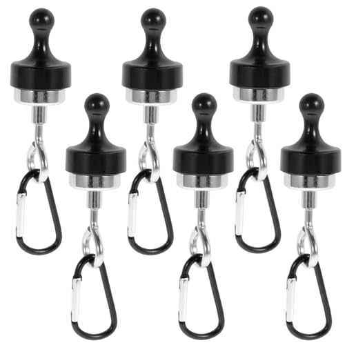ZJRDYYK 6 Pack Camping Tent Magnets, Magnet Clip Hanger with Carabiner for Camping, Heavy Duty Earth Magnets with Hooks, Cruise Hanging Magnets, Magnetic Hooksfor Canopy, Cruise Cabins, Refrigerator