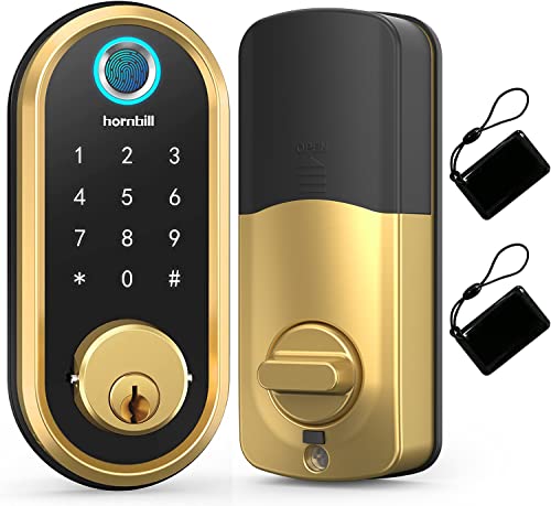 Hornbill HBUS-ZNS-Y001-GLD-KIT Smart Lock Deadbolt, Hornbill Fingerprint Door Lock cover