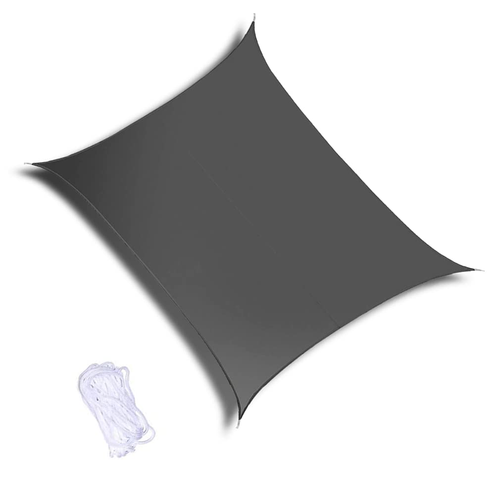 PA 500x500CM Square Dark Gray Waterproof Sun Shade Sail Canopy Perfect for Outdoor Garden Patio Permeable UV Block Fabric Up to 90% UV Protection (300x500CM)