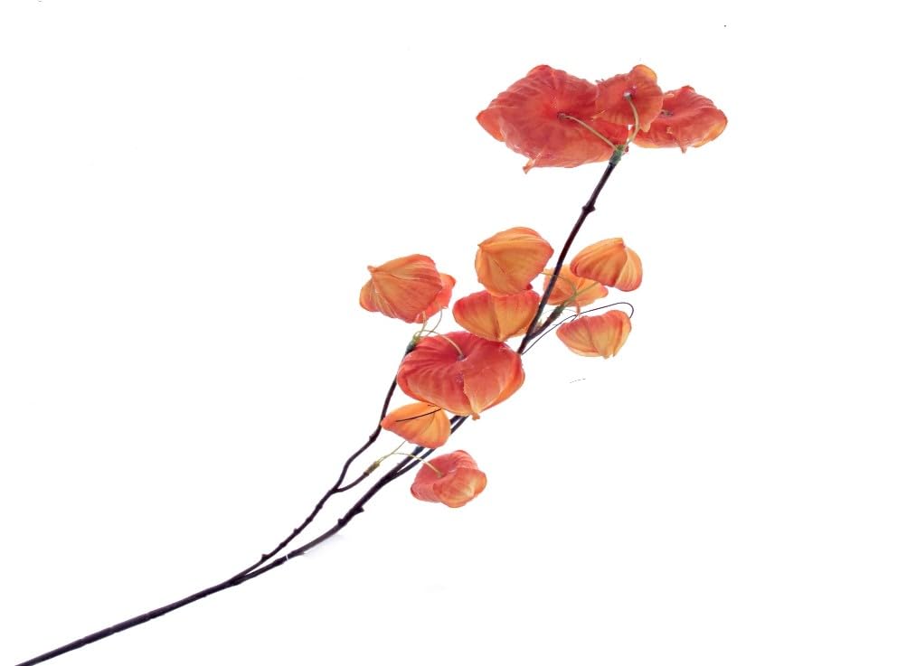 Corsage Creations Artificial Physalis Stem | 85cm Long | Artificial Flower | Realistic Orange Physalis for Floral Arrangements | Perfect for Weddings, Centerpieces & Bouquets