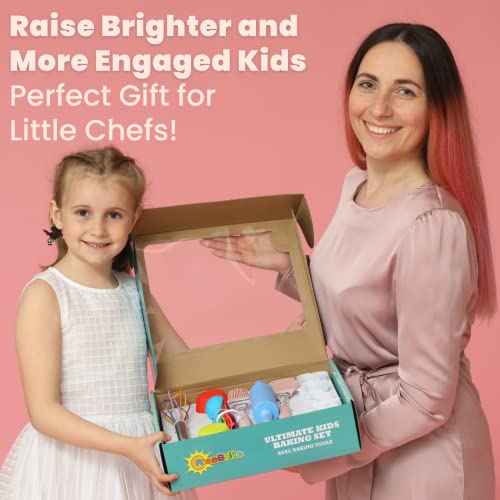 Kids Baking Sets For Girls - 35 Pcs Gift Set Kids Baking Set For Kids Ages 10-12 Girls 9-12 Kids Baking Kit For Kids Ages 4-8 6-8 8-12 | Baking For Kids Real Kids Baking Supplies And Tools #TOP6