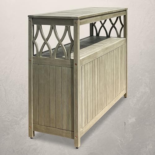 DTY Outdoor Living Longs Peak Eucalyptus Outdoor Sideboard Table, Driftwood Gray