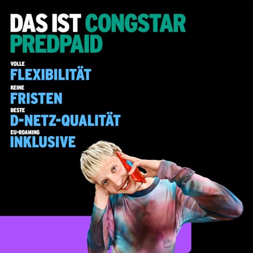 unbegrenzten Anrufen und 4-Wochen-Gültigkeit im Telekom-Netz (112 Zeichen). - Detailansicht von congstar ALLNET S 5GB...