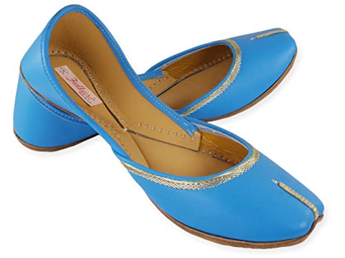 Image of Fulkari Women's Nappa Soft Genuine Leather Juttis | Bite and Pinch Free Jutis | Punjabi Jutti For Ladies | Casual Flat Stylish Mojari | Ethnic Flats For Girls |