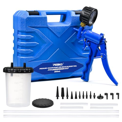 PESIKO Hand Vacuum Pump Brake Bleeder kit One Person, Brake Clutch Bleeding Tune-up Kit for Brake Bleeding and Automotive Tester Blue
