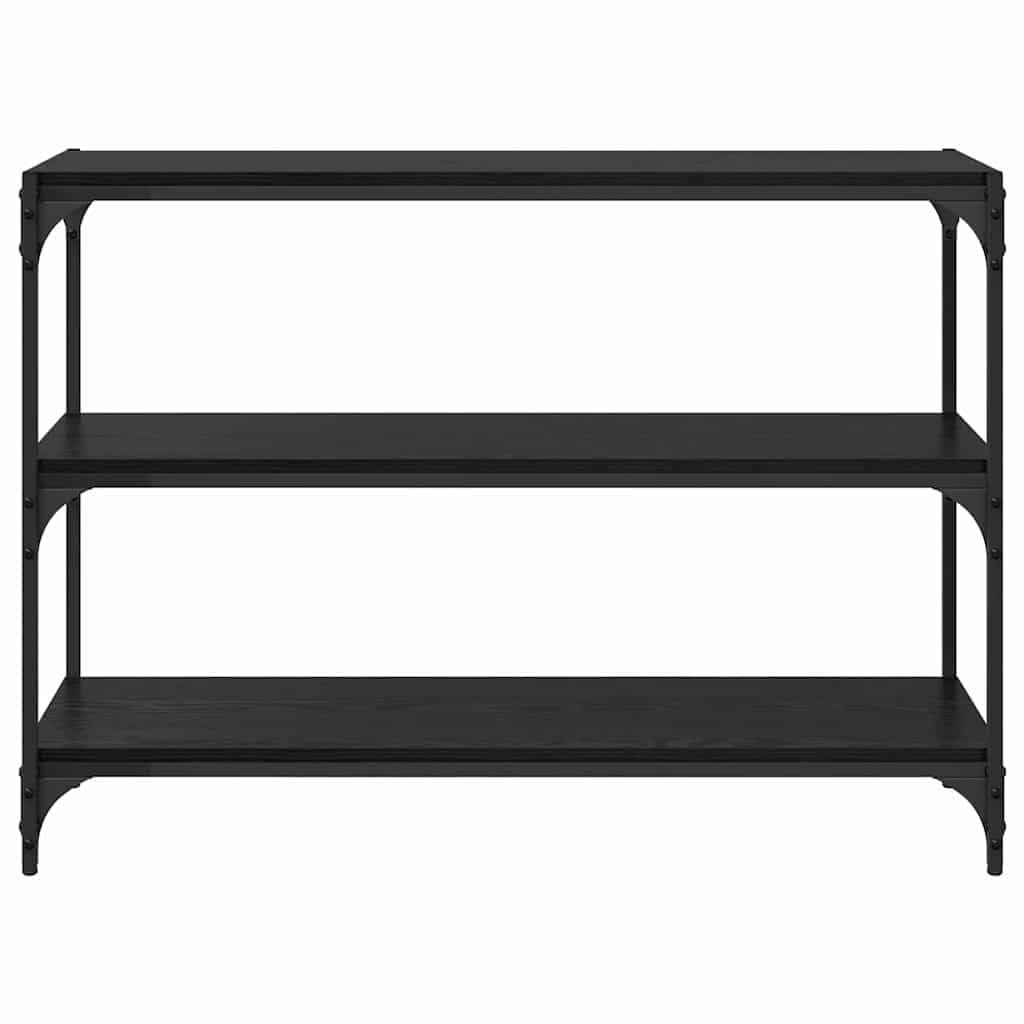 Regał na książki o wyglądzie czarnego dębu, materiał drewnopochodny, 100 x 33 x 70,5 cm, z 3 półkami, stabilny regał stojący do salonu i biura domowego, przemysłowy regał na książki z dużą