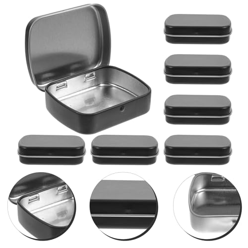 Image of LALAFINA 10 Pcs Mini Metal Hinged Tin Box Portable Storage Container Kit with Lids, Empty Craft Containers for Diy Use, Home Organizer