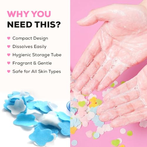 Image of Disposable Paper Soap Tube, Mixed Fragrance Paper Soap Sheets, Flower Design, Compact and Portable, Gentle on All Skin Types, Dissolves Easily, Hygienic and Travel-Friendly (Pack Of 4)