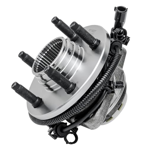 Image of Detroit Axle - 2pc 4WD Front Wheel Bearing Hub for 1998-2000 Ford Ranger Mazda B4000 [with 4-Wheel ABS] 5-Lug, Replacement 1999 Ranger B4000 Wheel Bearing and Hub Assembly
