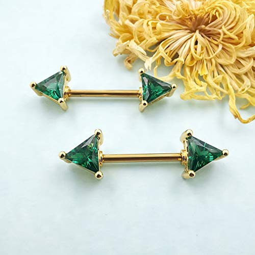 Excepro Nipplerings Barbell 316L Surgical SS Black CZ Nipple barbell Shiny Nipple Piercing Fairyland4