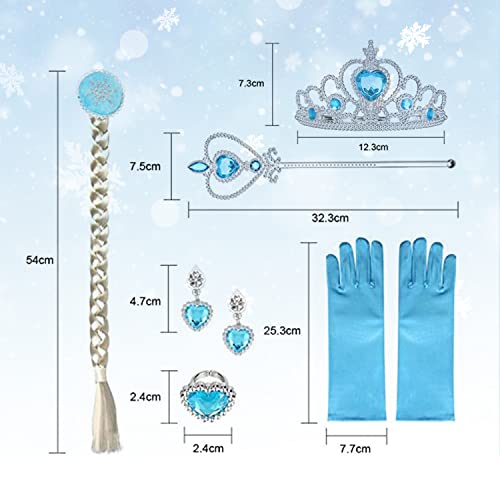 Foierp Elsa Sequins Costume For Girls Princess Dress Up Cosplay Fancy Party With Accessories #TOP3
