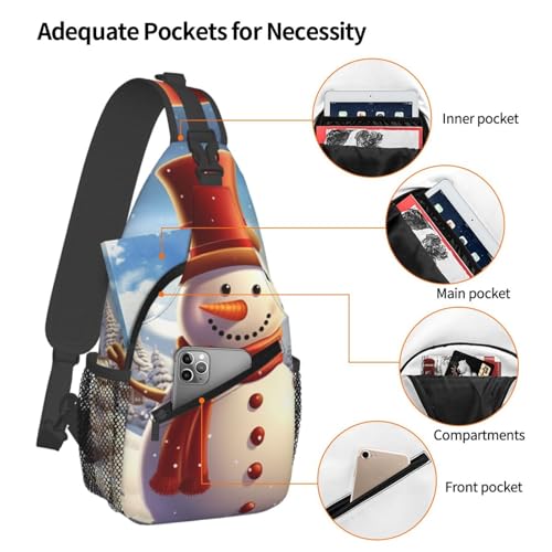 Bolso Sling para hombre y mujer negro con diseño caricatura miniatura 3