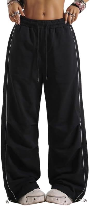 Nev Studio Women's Dance Pants Baggy Wide Leg Parachute Pants