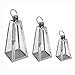 Produktbild Mojawo® XXL 3er Set Gartenlaternen Pyramiden Set aus Edelstahl Windlicht Laterne Glas 27/40 / 55 cm