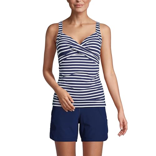 Lands' End Women's Wrap Underwire Tankini Top Swimsuit