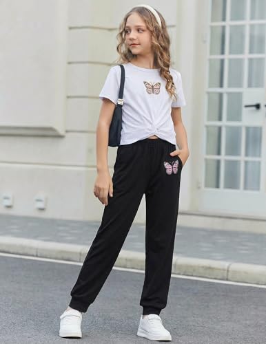 Image of Arshiner Girls Clothing Sets Tie Dye Twist Front Tops & Sweatpants Outfits Sportwear Sweatsuits Tracksuits 4-13 Year