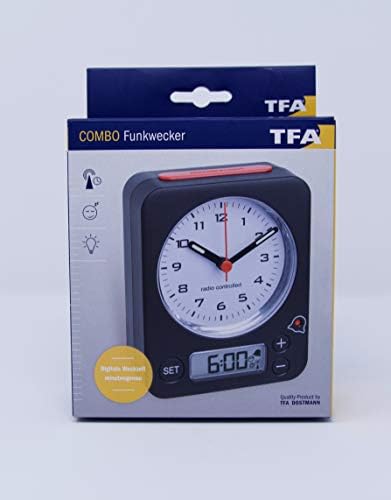 Blooming Weather Combo Analogue Alarm Clock with Radio-Controlled Time, Multi-Colour, 10.5 x 4 x 12 cm