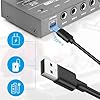 OFFCUP 4 Channel Audio Mixer, Mini 5V Ultra Compact Low-Noise Line Mixer, Metal Karaoke Sound Mixers with Separate Volume Adjustment for Guitar Bass Keyboards Stage Microphone Mixer (Grey) #5