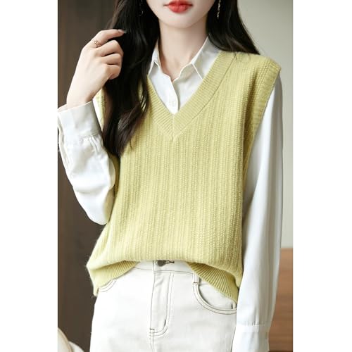 Image of Blostirno Women's Sweater Vest V Neck Sleeveless Solid Trendy Ribbed Knit Pullover Sweaters Crochet Flower Tank Tops