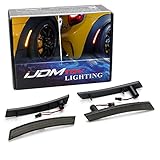 iJDMTOY Smoked Lens Amber/Red Full LED Side Marker Light Kit Compatible With 2002-2008 Gen1 MINI Cooper R50 R52 R53, Powered by Total 120-SMD LED, Replace OEM Sidemarker Lamps