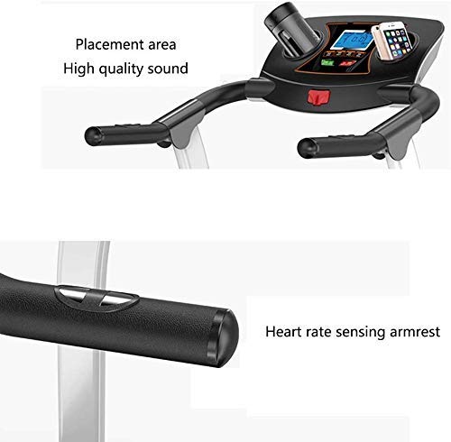 Image of Home Folding Treadmill with Incline, Electric Treadmill Machine with Heart Rate Monitor 3 Level Manual Incline Speakers Auto Lube Pulse Exercise Machines