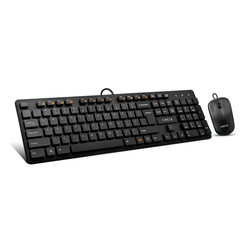 Image of Circle C43 Slim Multimedia Wired Keyboard and Mouse Combo | USB Connection | 3 Years Warranty | Slim Design, Durable & Quiet Typing | Ideal for Home, Office & Gaming Use